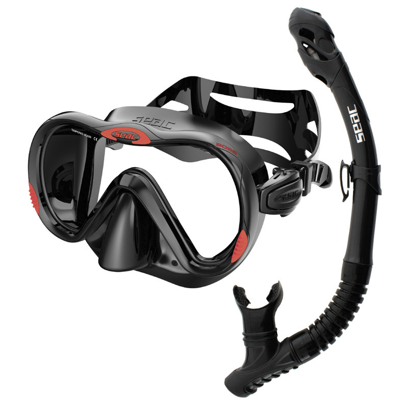 Seac Snorkelsæt Boss Reverse Dry S Bl Sort