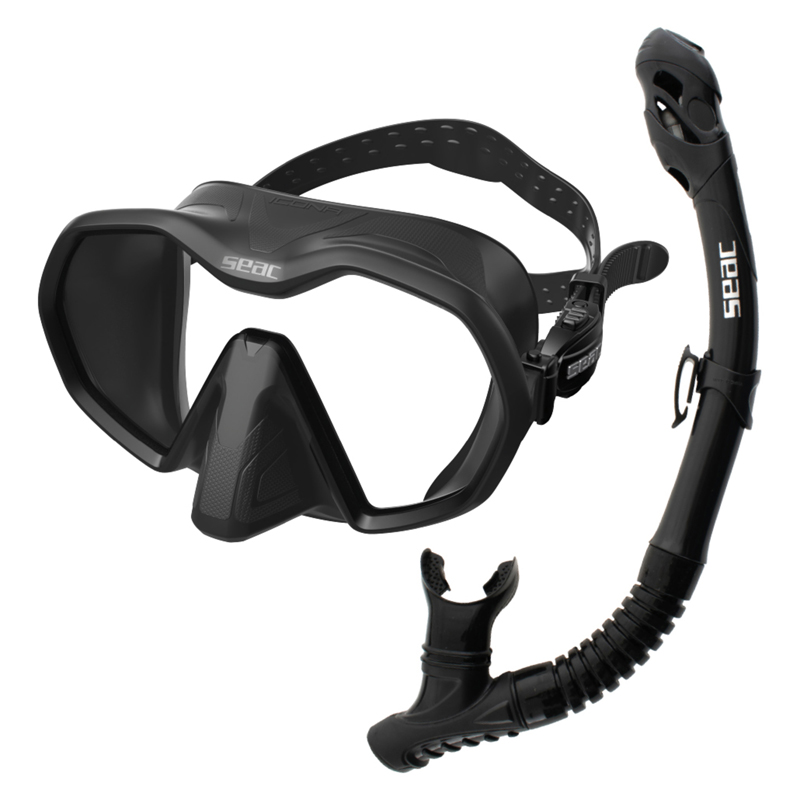 Seac Snorkelsæt Icona   Reverse Dry S Bl Sort