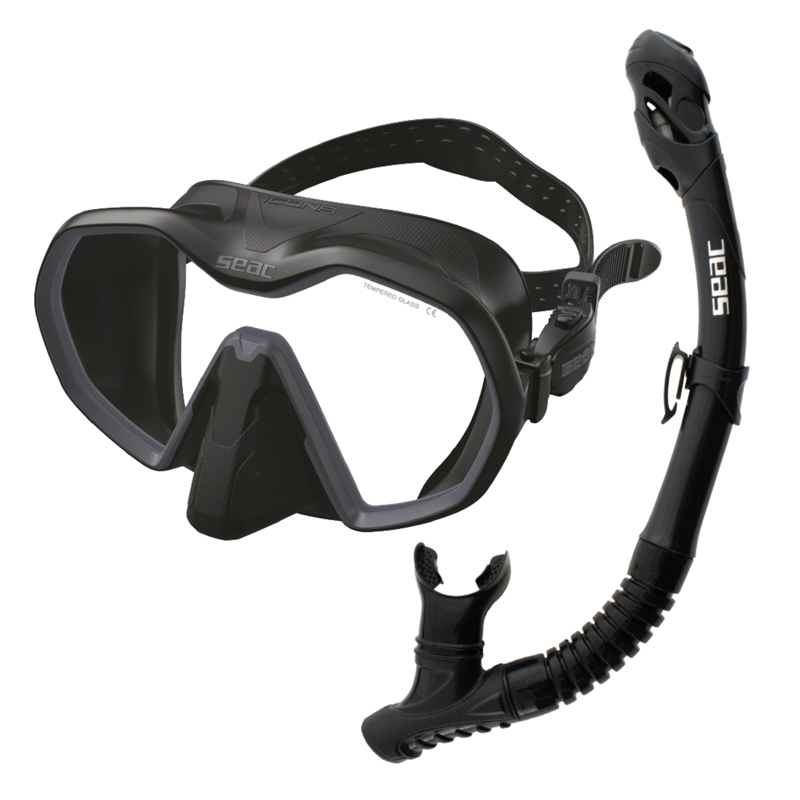Seac Snorkelsæt Icona   Reverse Dry S Bl Sort Antracite