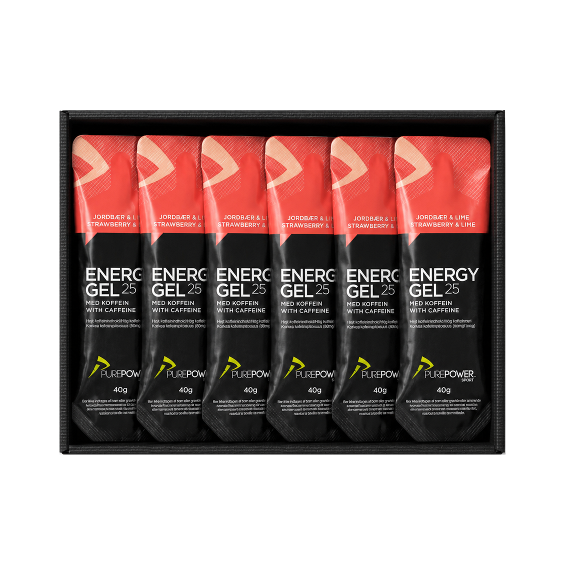 Energy Gel Koffein Jordbær Lime 12 X 40 G
