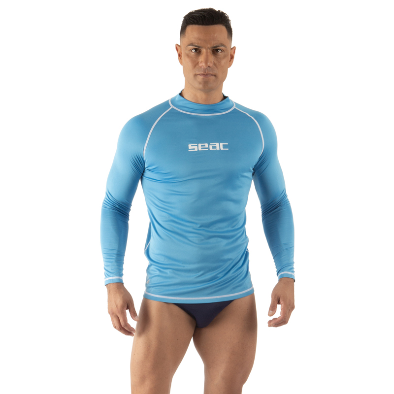 Seac Rash Guard Lang T Sun Herre Man Lyseblå