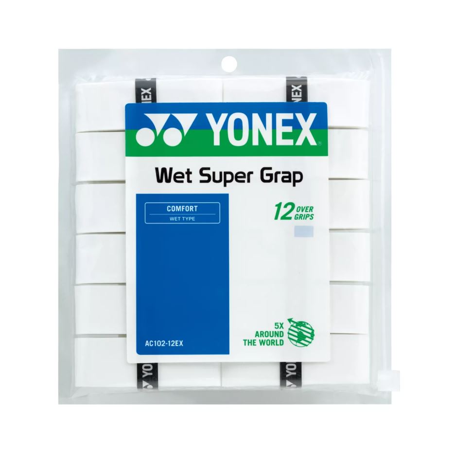 Yonex Wet Super Grap  12 Pak  White