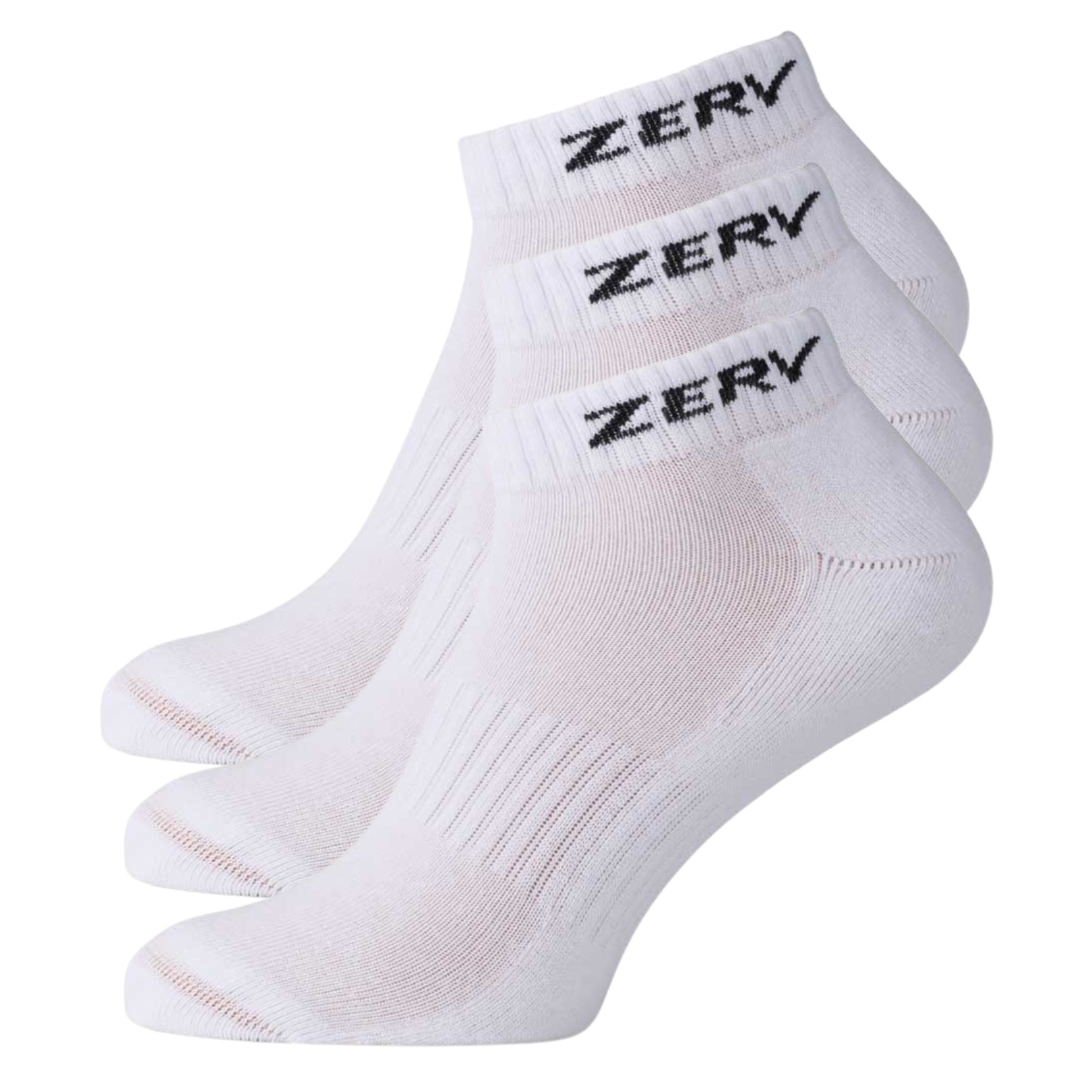 Zerv Performance Strømper Korte 3-pak Hvid - Komfort & Støtte