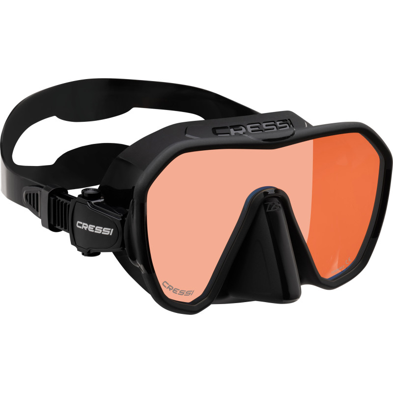 Cressi Z2s Maske Sort   Blå   Orange Glas