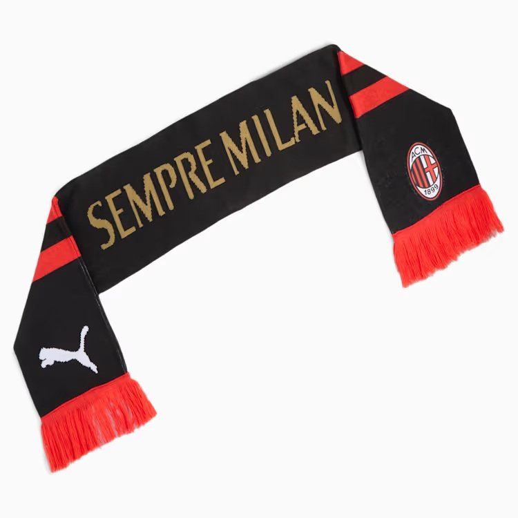 Ac Milan Scarf 2026 27   Black One Size