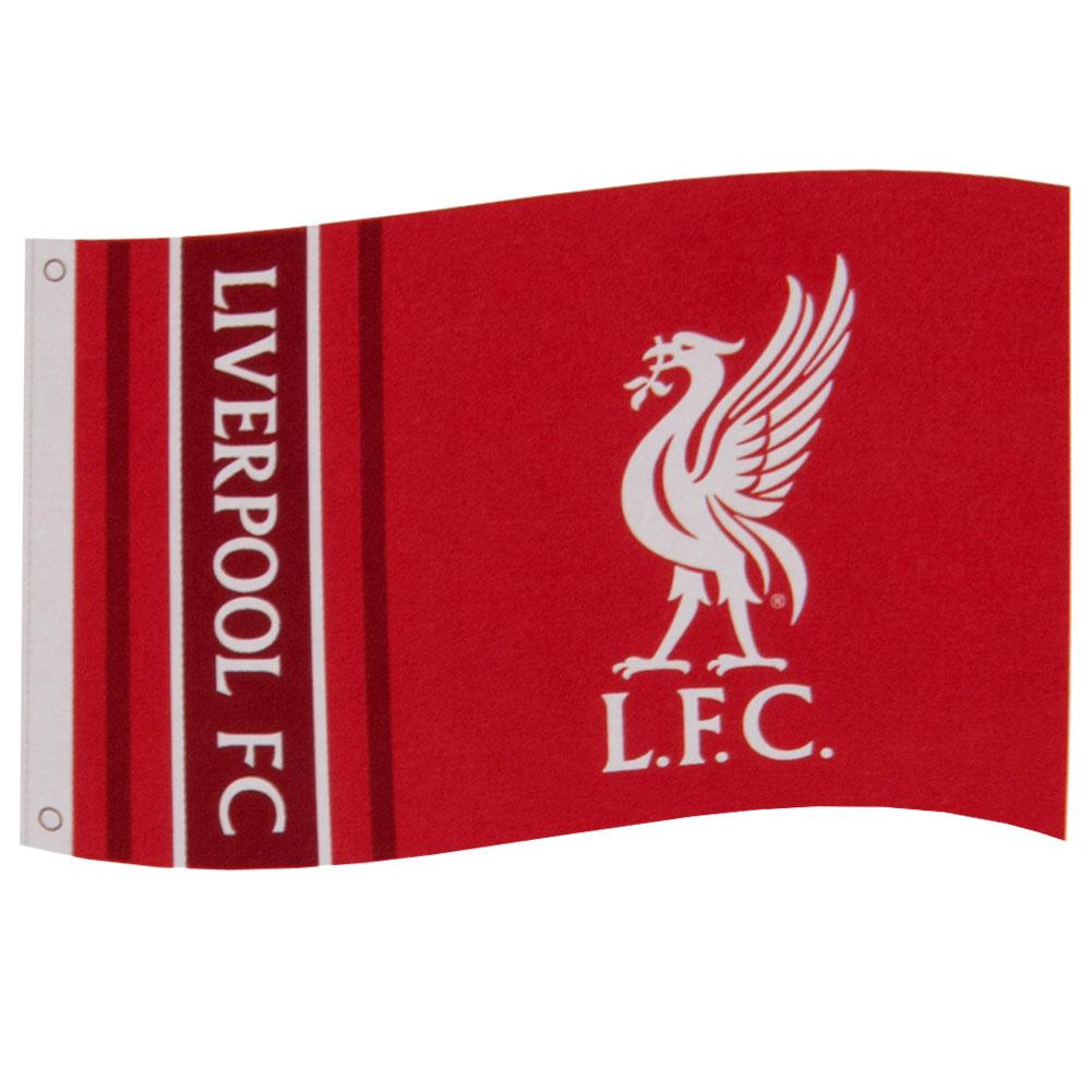 Liverpool Fc Flag   Rød Hvid