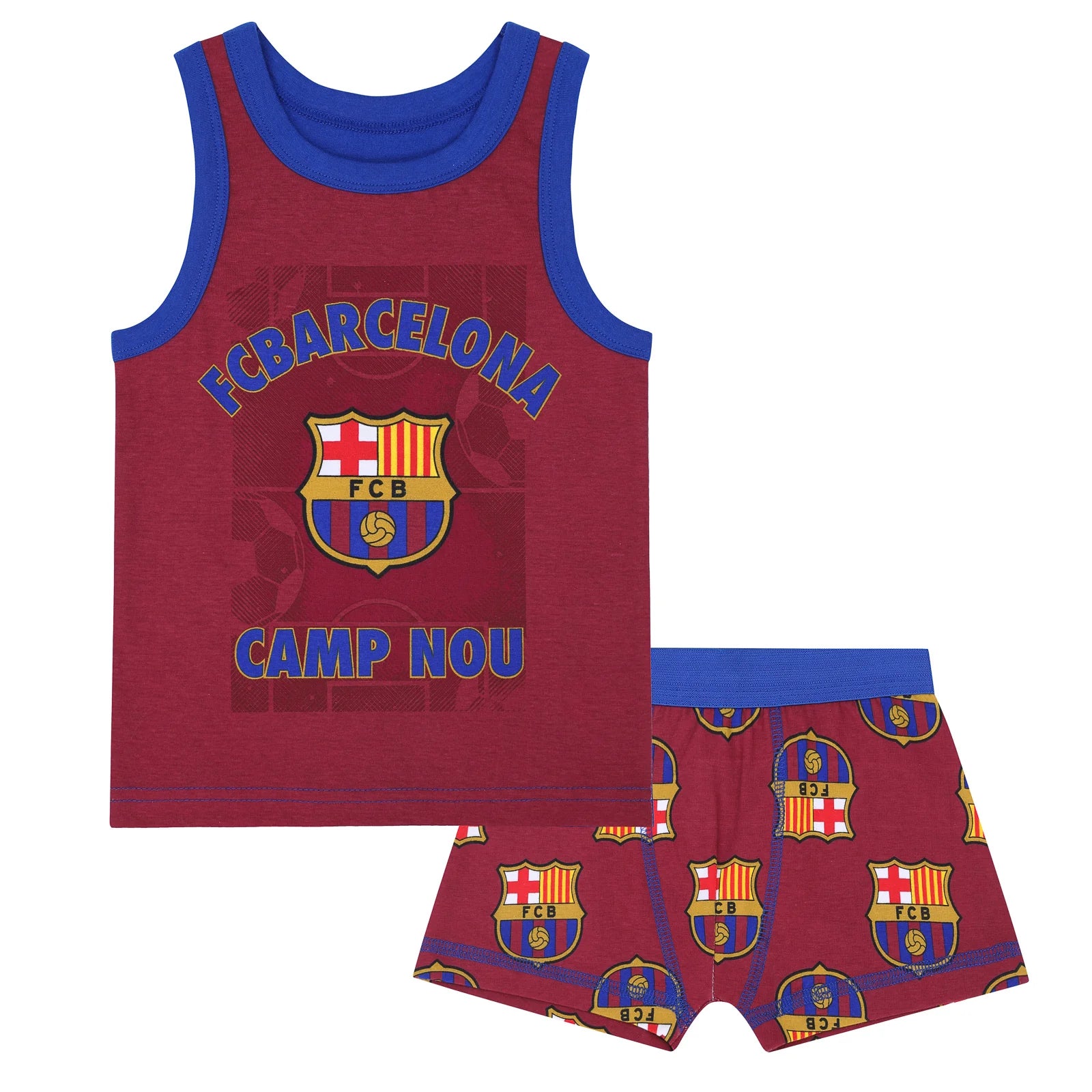 Fc Barcelona Drenge Boxer Shorts   Undertrøje Sæt   2 3 år