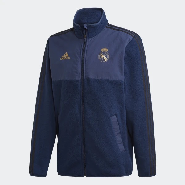 Real Madrid Fleece Jacket 2019 20   Navy   Gold M