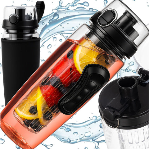 Vandflaske Med Frugtsigte  1 L   1000 Ml
