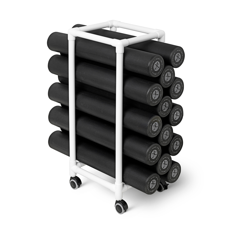 Foam Roller Rack I Pvc Med Hjul  Hvid