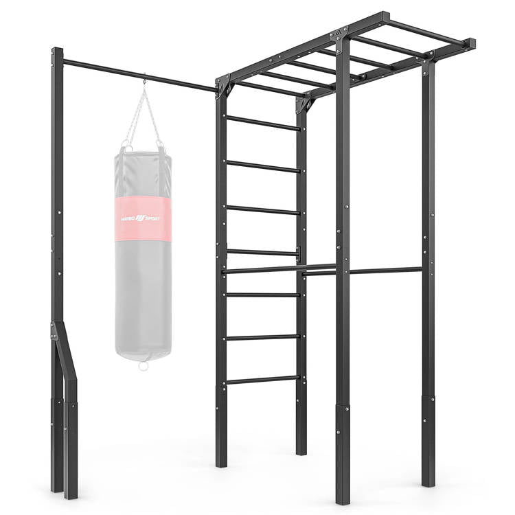 Ribbevæg Med Pull Up Stang Og Boksepude Holder  Skaffevare