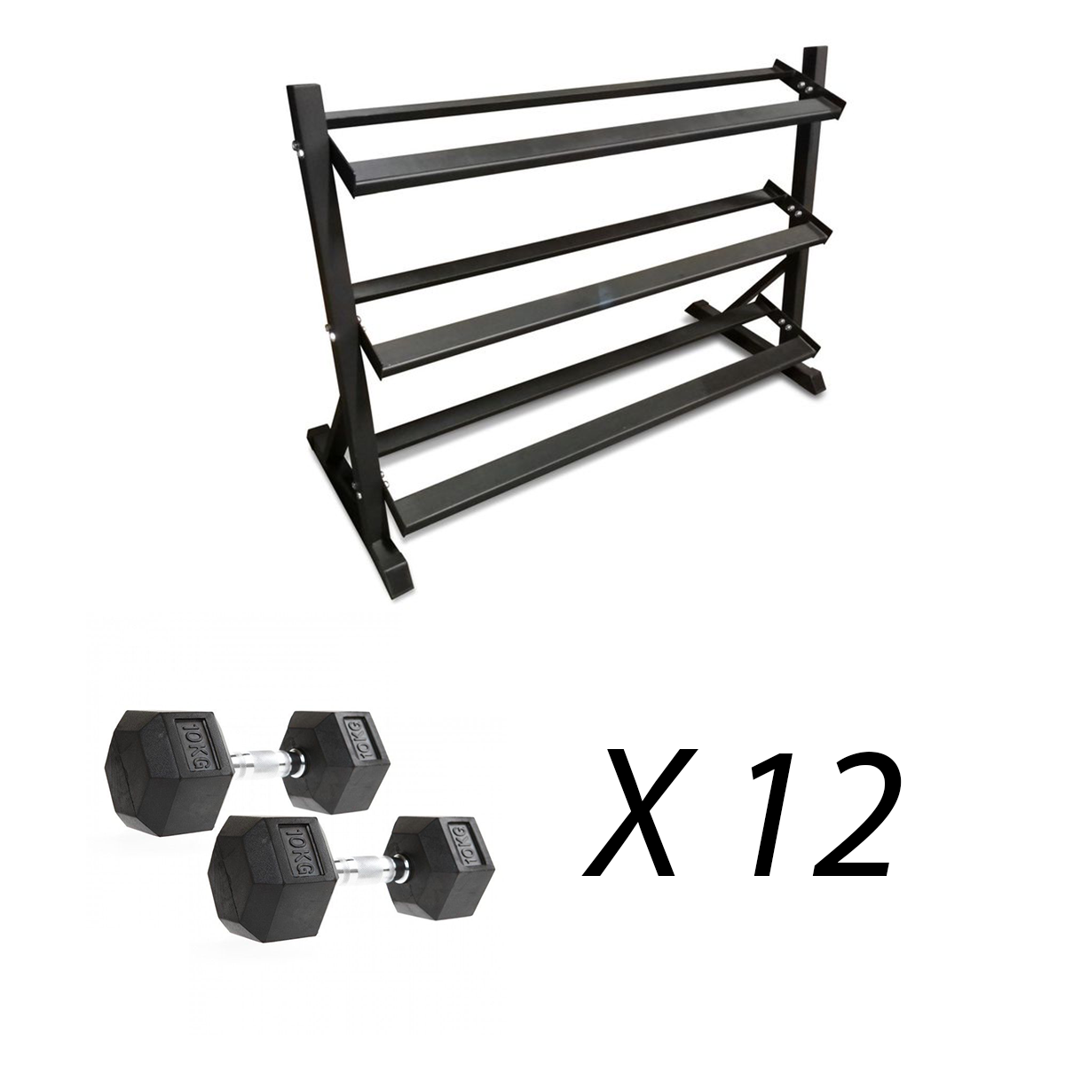 Odin Rack Bænk med Hex Håndvægte - Træningssæt Tilbud!