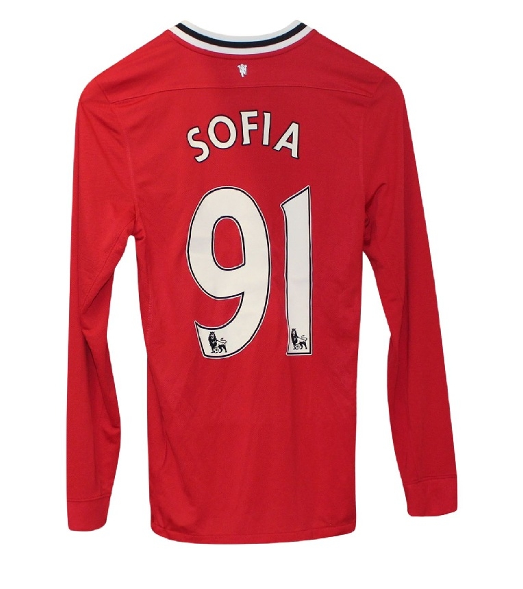 Manchester United Home Jersey L S 2011 12   Sofia 91 S