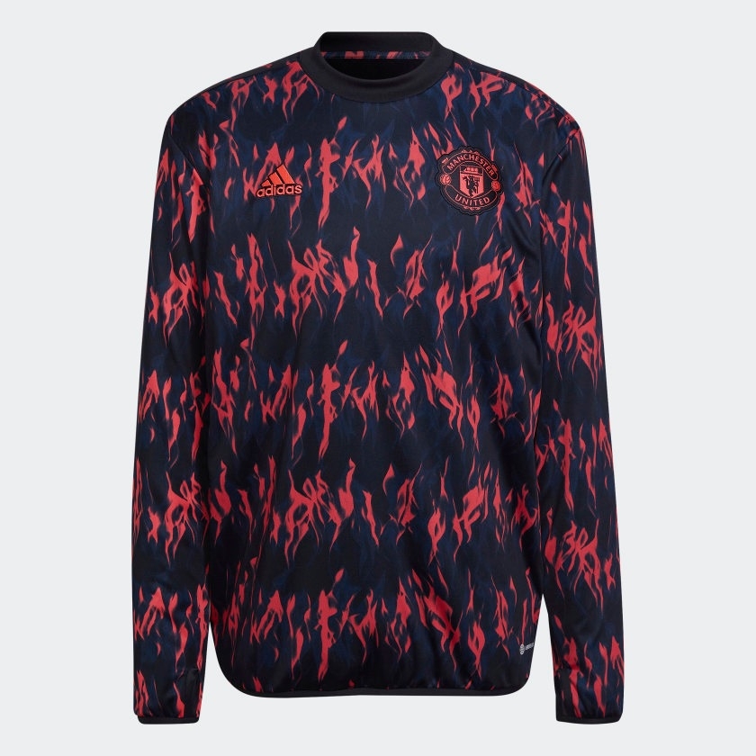 Manchester United Pre Match Jersey L S 2021 22   By Adidas Xl