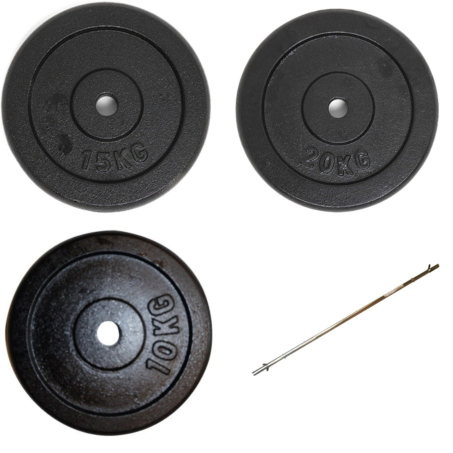 100 Kg Vægtstangssæt  30 Mm  Med Jernvægtskiver