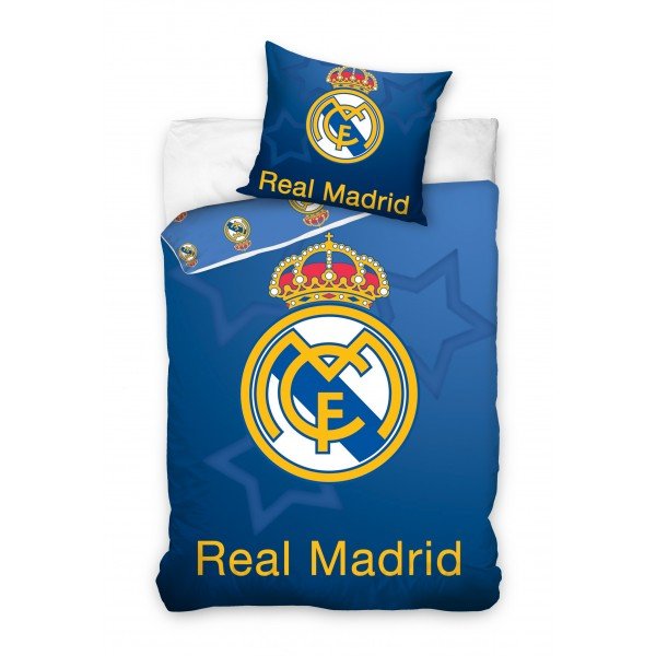 Real Madrid Duvet Set   Rm Logo   Blue Gold One Size