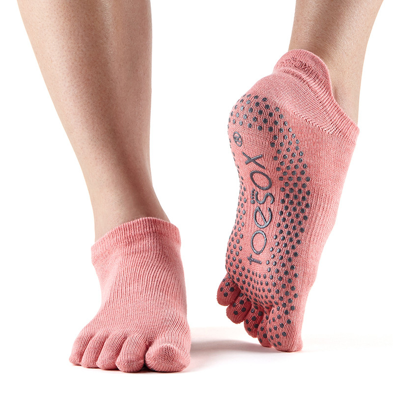 Toesox Fulltoe Lowrise Grip  Melon   S