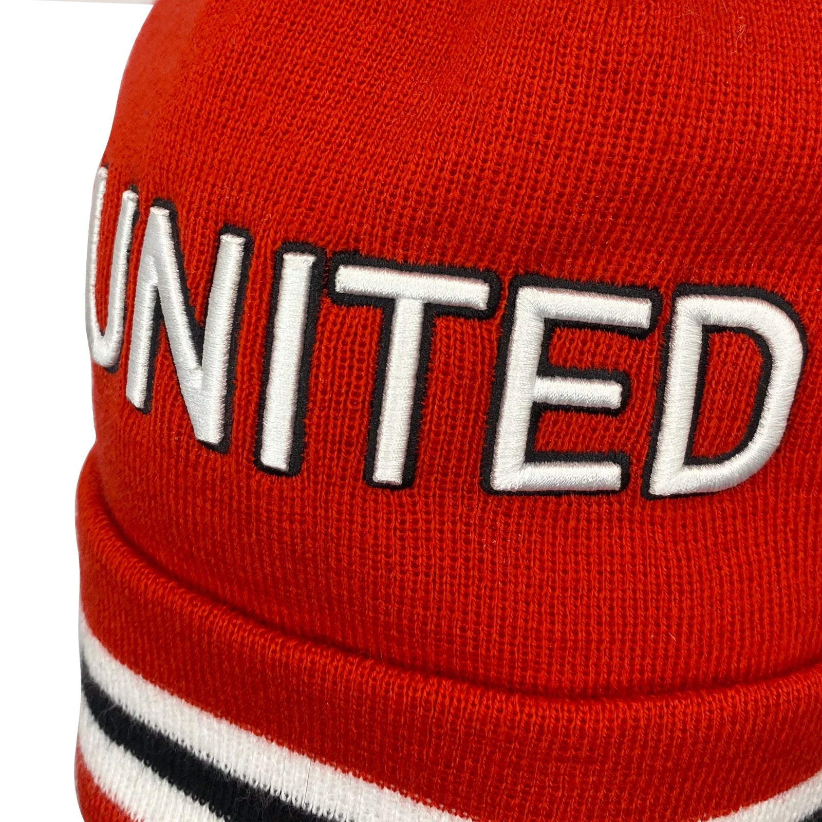 Retro Strikket Bobble Hue I Fodboldklubbens Farver