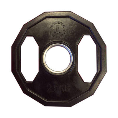 Vægtskive 2 5 Kg   50 Mm  12 Kantet Sort